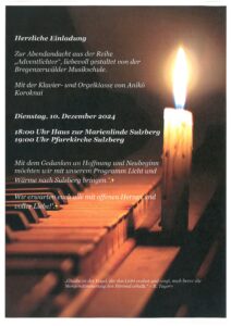 Read more about the article Einladung musikalische Adventsandacht „Adventlichter“