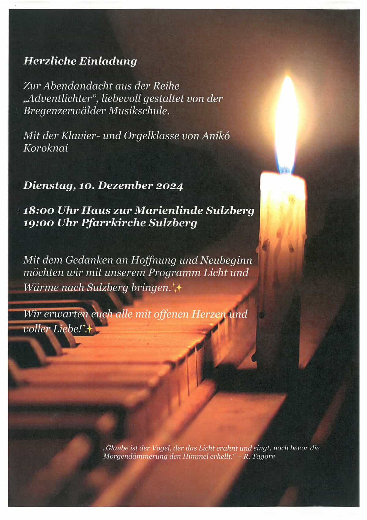 You are currently viewing Einladung musikalische Adventsandacht „Adventlichter“