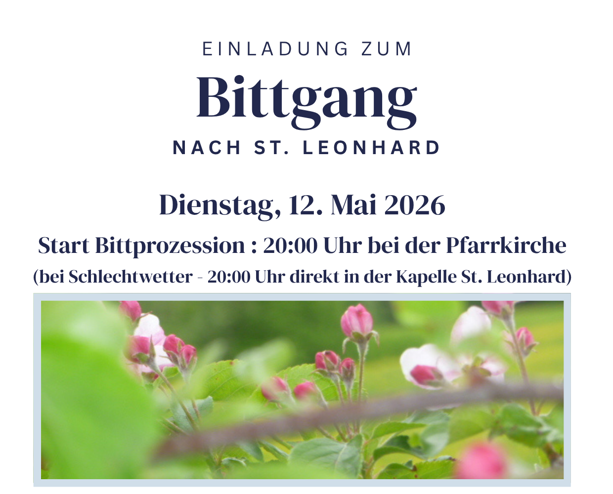 Du betrachtest gerade Einladung zum Bittgang