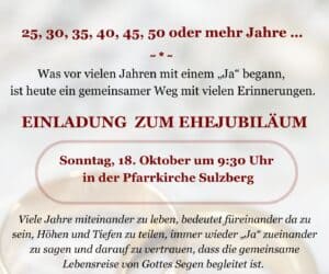 Mehr über den Artikel erfahren Einladung zum Ehejubiläum