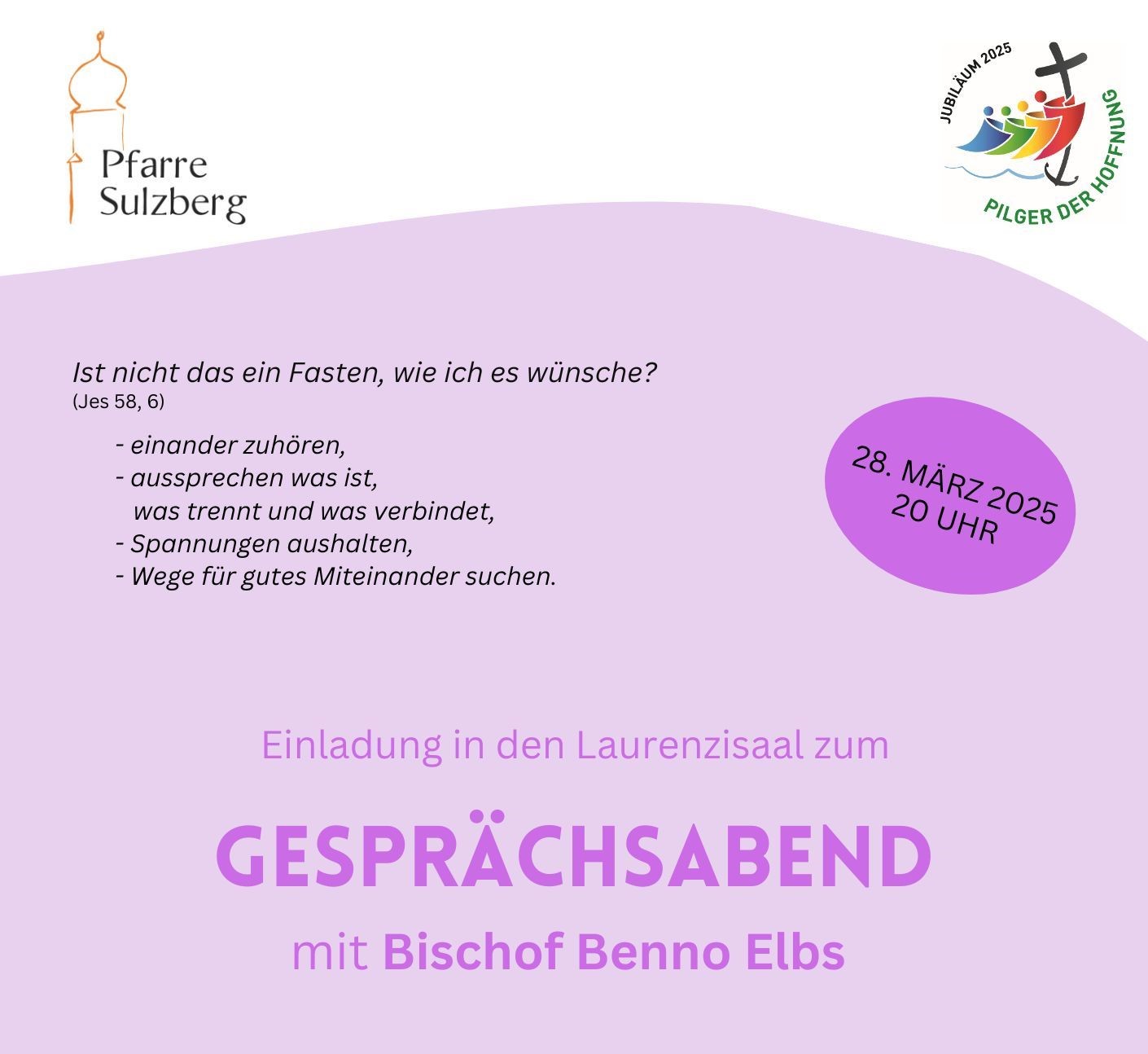 Du betrachtest gerade Einladung zum Gespräch mit Bischof Benno Elbs