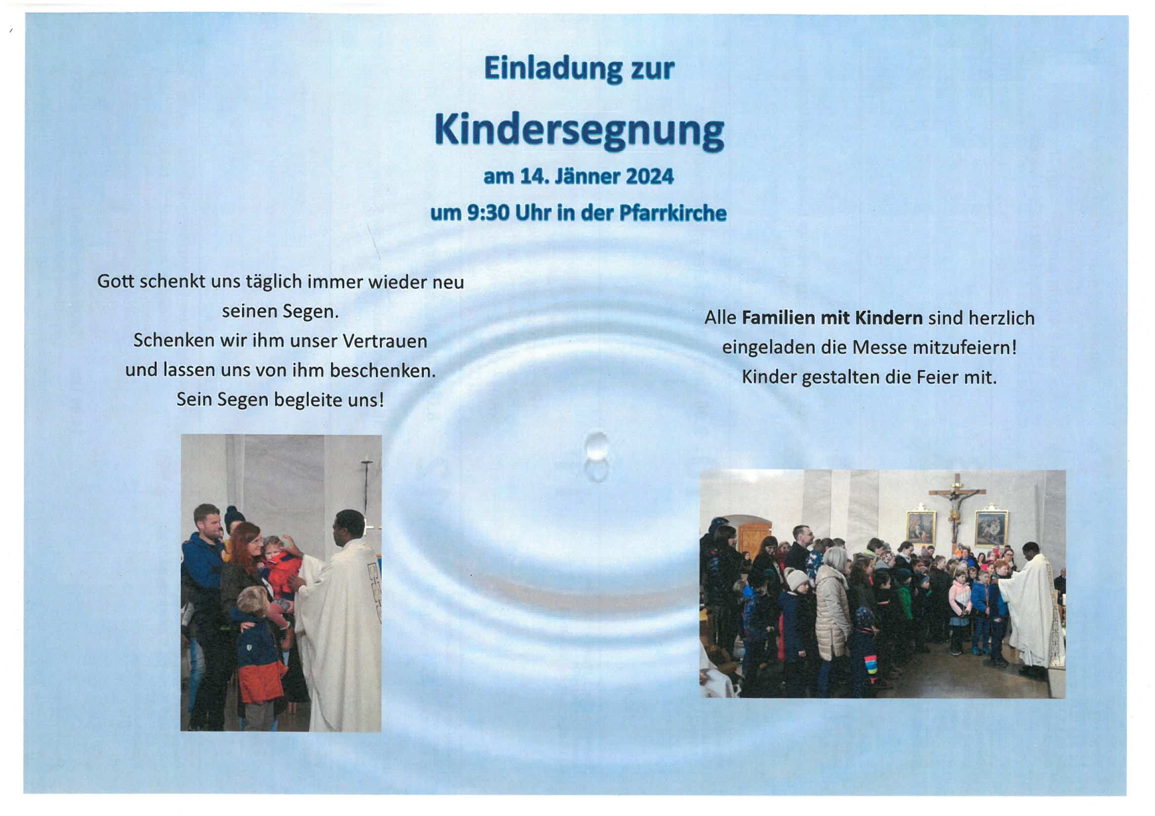 You are currently viewing Kindersegnung 14. Jänner 2024