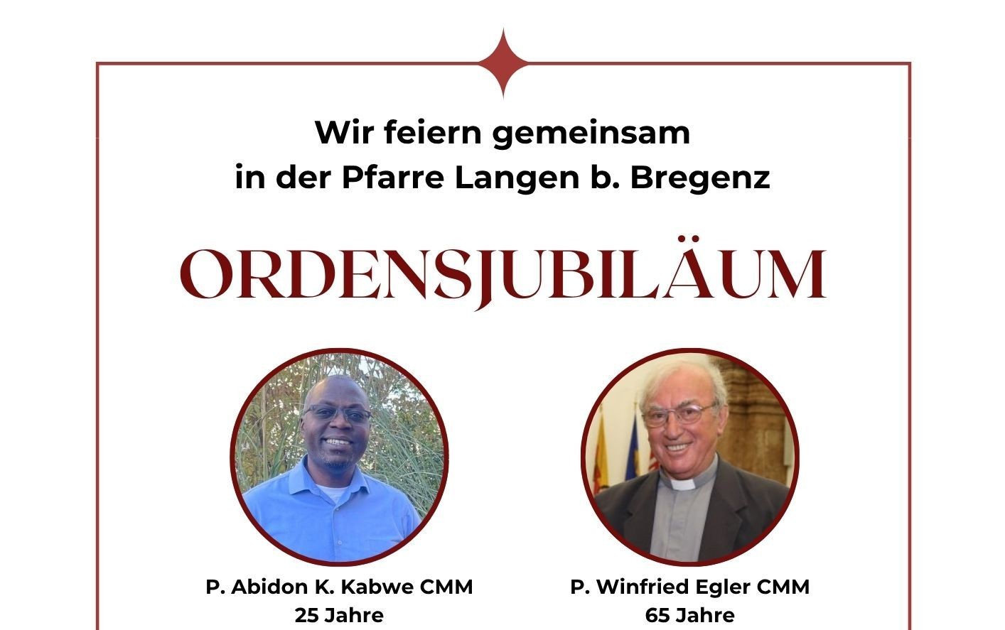 Du betrachtest gerade Einladung zum Ordensjubiläum – Pfarre Langen
